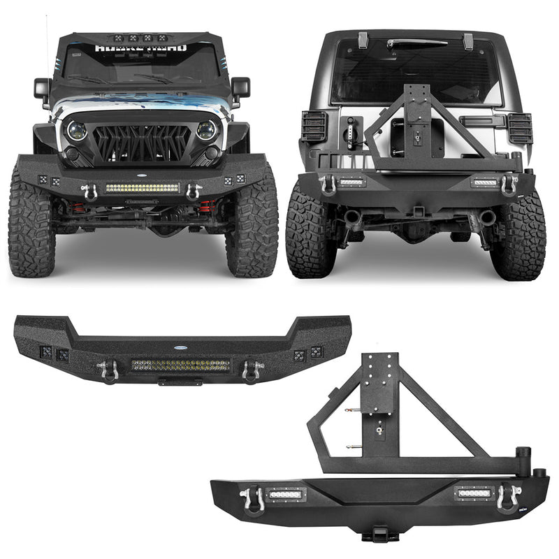 Load image into Gallery viewer, Hooke Road Full width Front Bumper &amp; Rear Bumper(07-18 Jeep Wrangler JK)
