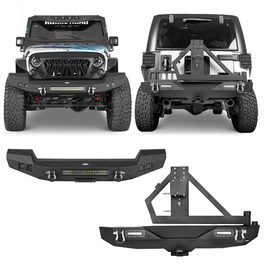 Hooke Road Full width Front Bumper & Rear Bumper(07-18 Jeep Wrangler JK)