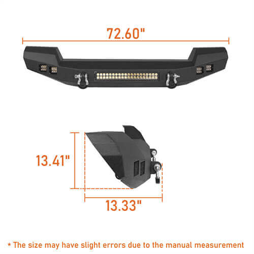 Full Width Front & Rear Bumper Combo For Jeep Wrangler JK JKU 2007-2018 Black