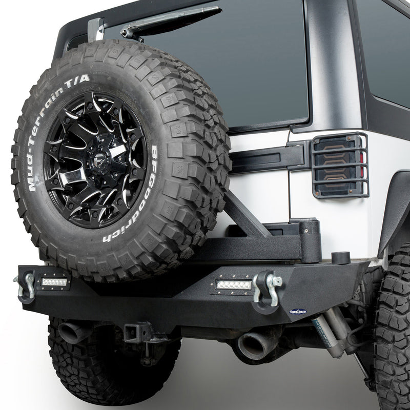 Load image into Gallery viewer, HookeRoad Jeep JK Full Width Front Bumper &amp; Rear Bumper for 2007-2018 Jeep Wrangler JK JKU Hooke Road HE.2052+HE.2028 7
