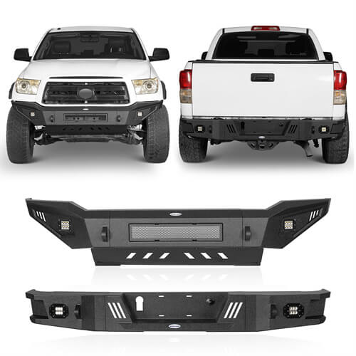 HookeRoad Full Width Front Bumper & Rear Bumper for 2007-2013 Toyota Tundra b52045206s 2