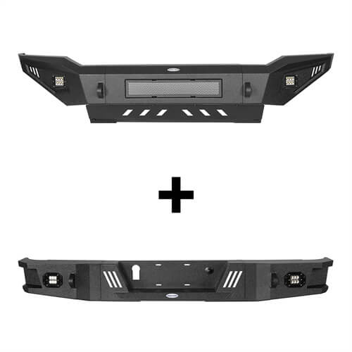 Load image into Gallery viewer, HookeRoad Full Width Front Bumper &amp; Rear Bumper for 2007-2013 Toyota Tundra b52045206s 3
