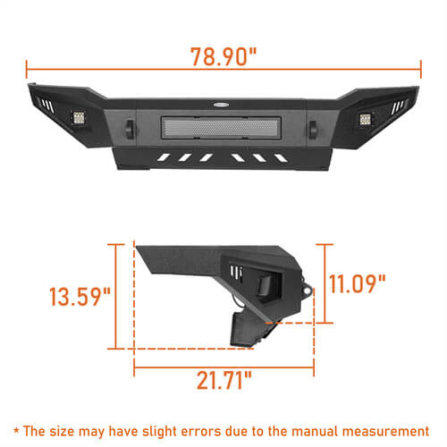 HookeRoad Full Width Front Bumper & Rear Bumper for 2007-2013 Toyota Tundra b52045206s 8