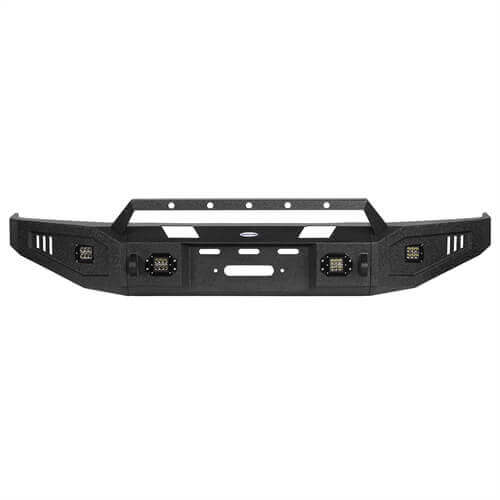 HookeRoad Full Width Front Bumper w/Winch Plate & Rear Bumper w/Hitch Receiver for 2007-2013 Toyota Tundra Hooke Road HE.5205+HE.5201 11