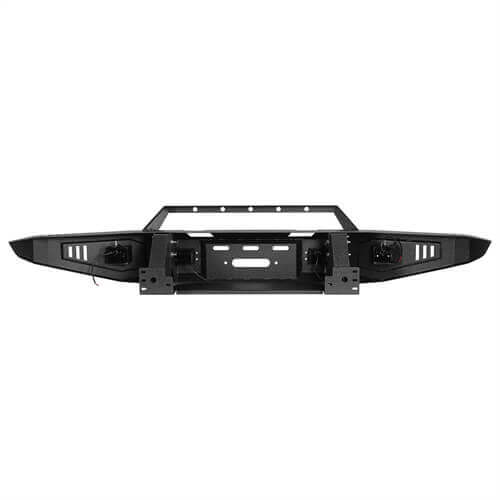 HookeRoad Full Width Front Bumper w/Winch Plate & Rear Bumper w/Hitch Receiver for 2007-2013 Toyota Tundra Hooke Road HE.5205+HE.5201 12