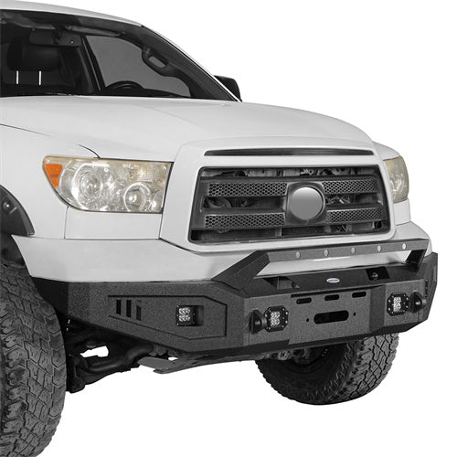 HookeRoad Full Width Front Bumper w/Winch Plate & Rear Bumper w/Hitch Receiver for 2007-2013 Toyota Tundra Hooke Road HE.5205+HE.5201 5