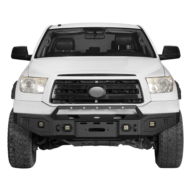 Load image into Gallery viewer, HookeRoad Full Width Front Bumper w/Winch Plate &amp; Rear Bumper for 2007-2013 Toyota Tundra Products Hooke Road 4x4 HE.5205+HE.5206 4
