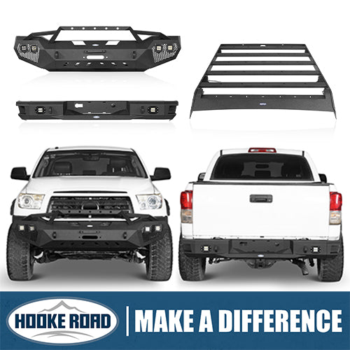 Load image into Gallery viewer, HookeRoad Full Width Front Bumper / Rear Bumper / Roof Rack for 2007-2013 Toyota Tundra Crewmax HookeRoad HE.5200+5201+5202 1
