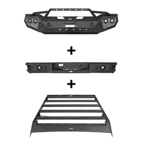 HookeRoad Full Width Front Bumper / Rear Bumper / Roof Rack for 2007-2013 Toyota Tundra Crewmax HookeRoad HE.5200+5201+5202 2