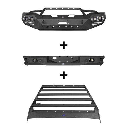 Load image into Gallery viewer, HookeRoad Full Width Front Bumper / Rear Bumper / Roof Rack for 2007-2013 Toyota Tundra Crewmax HookeRoad HE.5200+5201+5202 2
