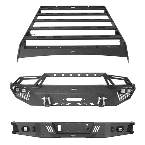 Load image into Gallery viewer, HookeRoad Ford F-150 Front Bumper / Rear Bumper / Roof Rack for 2009-2014 F-150 SuperCrew, Excluding Raptor Hooke Road  HE.8205+8200+8204 2
