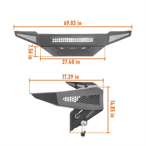 Load image into Gallery viewer, HookeRoad Full Width Front Bumper &amp; Rear Bumper w/Tire Carrier for 2005-2011 Toyota Tacoma b40084013 17
