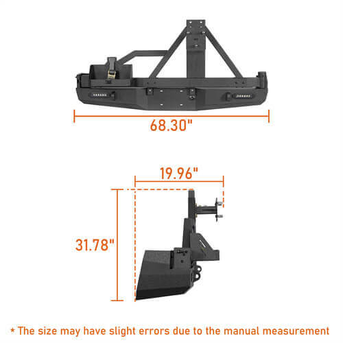 Load image into Gallery viewer, HookeRoad Full Width Front Bumper &amp; Rear Bumper w/Tire Carrier for 2005-2011 Toyota Tacoma b40084013 8
