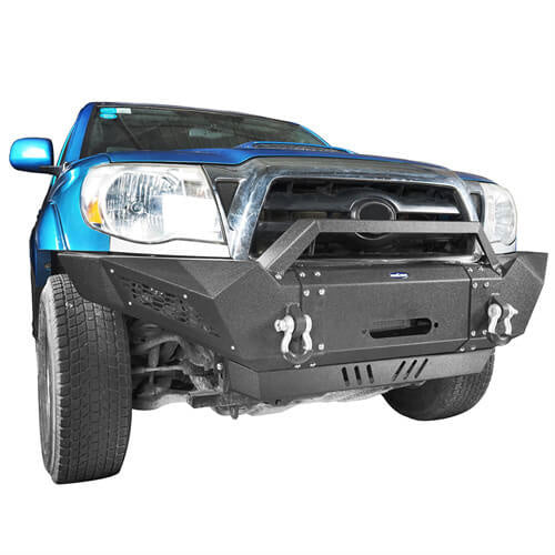 HookeRoad Full Width Front Bumper & Rear Bumper w/Tire Carrier for 2005-2015 Toyota Tacoma b40014013 15