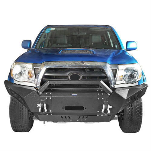 HookeRoad Full Width Front Bumper & Rear Bumper w/Tire Carrier for 2005-2015 Toyota Tacoma b40014013 17