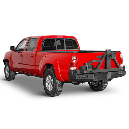 HookeRoad Full Width Front Bumper & Rear Bumper w/Tire Carrier for 2005-2015 Toyota Tacoma b40014013 8