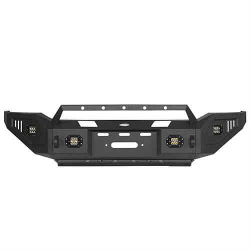 Load image into Gallery viewer, Textured Black Full Width Front Bumper w/ Winch Plate For 2007-2013 Toyota Tundra - Hooke Road b5211s 16
