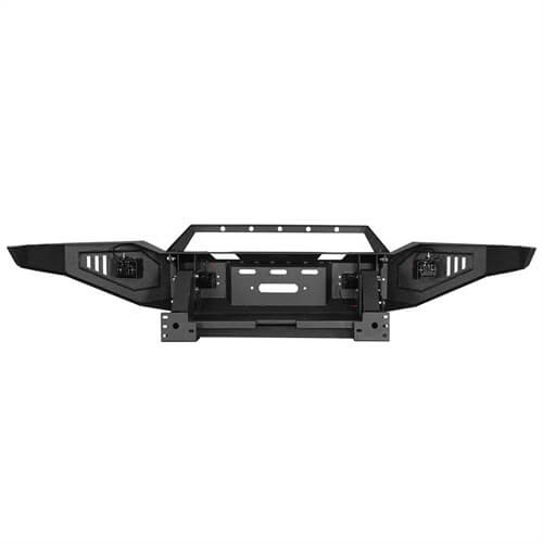 Textured Black Full Width Front Bumper w/ Winch Plate For 2007-2013 Toyota Tundra - Hooke Road b5211s 17
