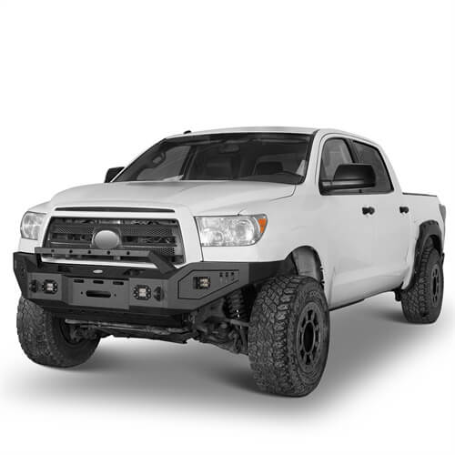 Load image into Gallery viewer, Textured Black Full Width Front Bumper w/ Winch Plate For 2007-2013 Toyota Tundra - Hooke Road b5211s 3

