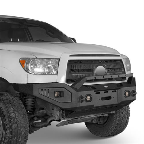 Load image into Gallery viewer, Textured Black Full Width Front Bumper w/ Winch Plate For 2007-2013 Toyota Tundra - Hooke Road b5211s 6
