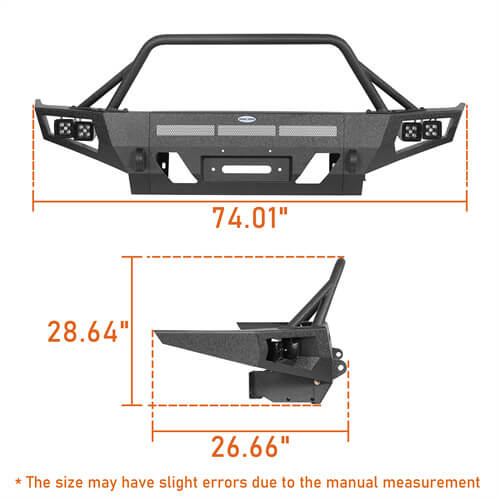 Load image into Gallery viewer, Hooke Road Full Width Front Bumper w/ Winch Plate &amp; LED Spot Lights For 2016-2023 ToyotaTacoma b4210s 17
