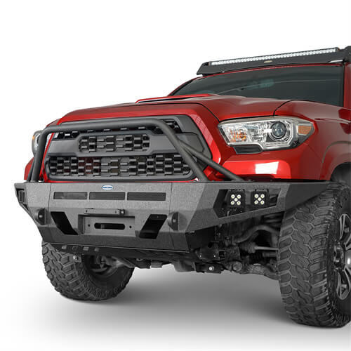 Load image into Gallery viewer, Hooke Road Full Width Front Bumper w/ Winch Plate &amp; LED Spot Lights For 2016-2023 ToyotaTacoma b4210s 3
