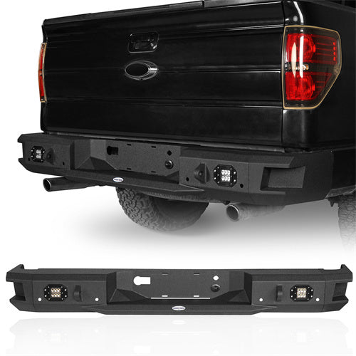 HookeRoad Front Bumper w/Grill Guard & Back Bumper for 2009-2014 Ford F-150 Excluding Raptor b82008203s 16
