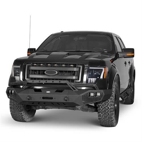 Load image into Gallery viewer, HookeRoad Front Bumper w/Grill Guard &amp; Back Bumper for 2009-2014 Ford F-150 Excluding Raptor Hooke Road HE.8200+HE.8203 8
