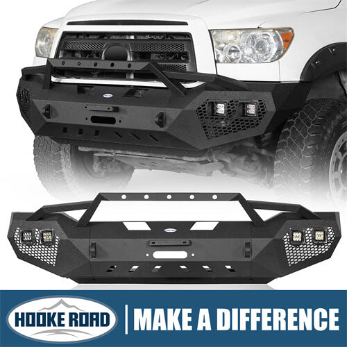 HookeRoad Toyota Tundra Front Bumper Full Width Bumper w/Hoop for 2007-2013 Toyota Tundra  HE.5200 1