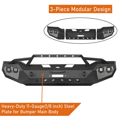 Load image into Gallery viewer, HookeRoad Toyota Tundra Front Bumper Full Width Bumper w/Hoop for 2007-2013 Toyota Tundra  HE.5200 9
