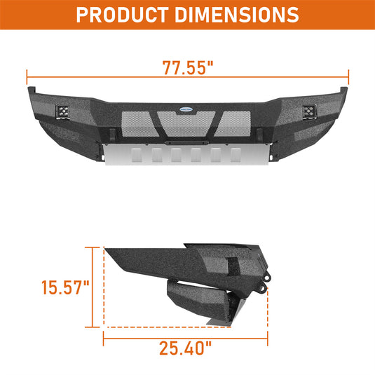 2001-2004 Toyota Sequoia Full-Width Front Bumper w/ Skid Plate Hooke Road b4801s 5