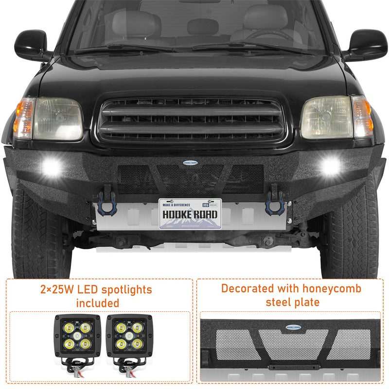 Load image into Gallery viewer, 2001-2004 Toyota Sequoia Full-Width Front Bumper w/ Skid Plate Hooke Road b4801s 8
