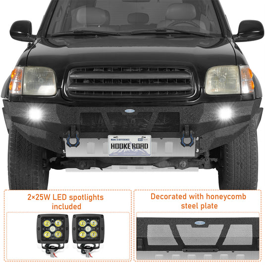 2001-2004 Toyota Sequoia Full-Width Front Bumper w/ Skid Plate Hooke Road b4801s 8