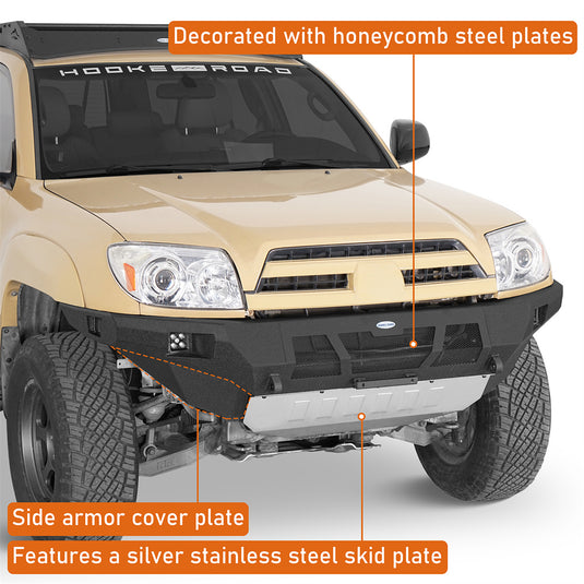 Full-Width Front Bumper for 2003-2009 Toyota 4Runner with Skid Plate b9859s 6