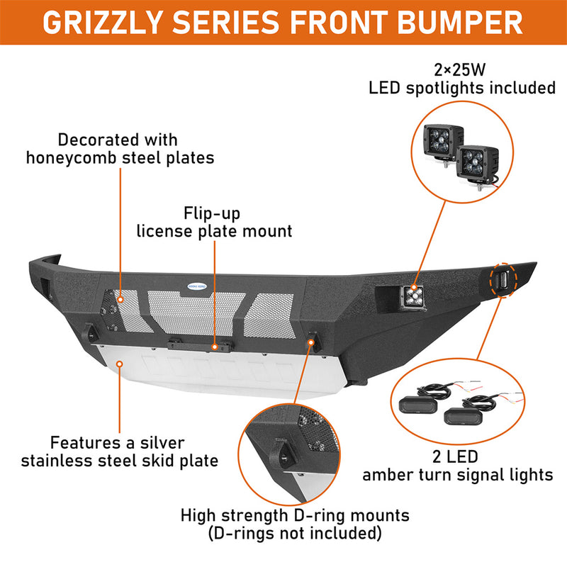 Load image into Gallery viewer, Full-Width Front Bumper for 2003-2009 Toyota 4Runner with Skid Plate b9859s 7
