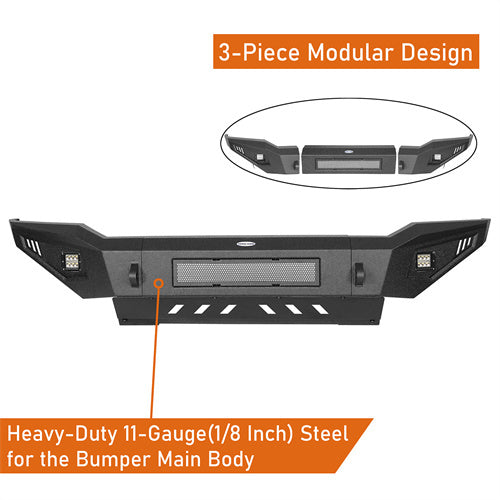 Load image into Gallery viewer, HookeRoad Front Bumper w/Skid Plate for 2007-2013 Toyota Tundra b5204 13
