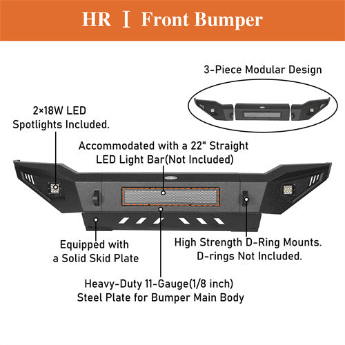 Load image into Gallery viewer, HookeRoad Front Bumper w/Skid Plate for 2007-2013 Toyota Tundra b5204 14
