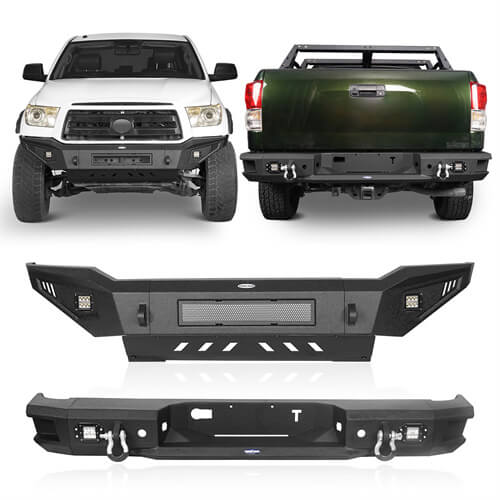 Load image into Gallery viewer, HookeRoad Full Width Front Bumper w/Skid Plate &amp; Rear Bumper for 2007-2013 Toyota Tundra b52015204s 2
