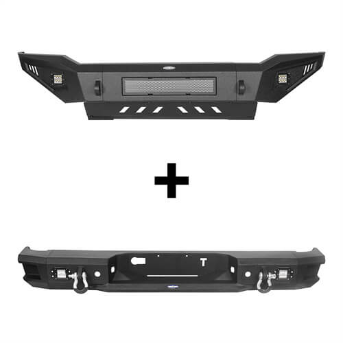 Load image into Gallery viewer, HookeRoad Full Width Front Bumper w/Skid Plate &amp; Rear Bumper for 2007-2013 Toyota Tundra b52015204s 3

