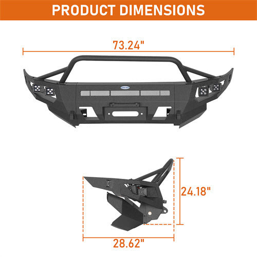 Load image into Gallery viewer, Hooke Road 03-09 Toyota 4Runner Full Width Front Bumper with Winch Plate b9858s 5
