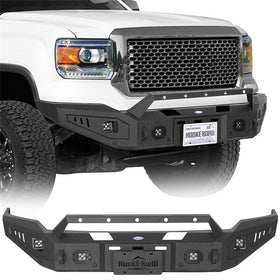 Hooke Road Full-Width Front Bumper w/ Winch Plate 2014-2015 GMC Sierra 1500 b9430 1