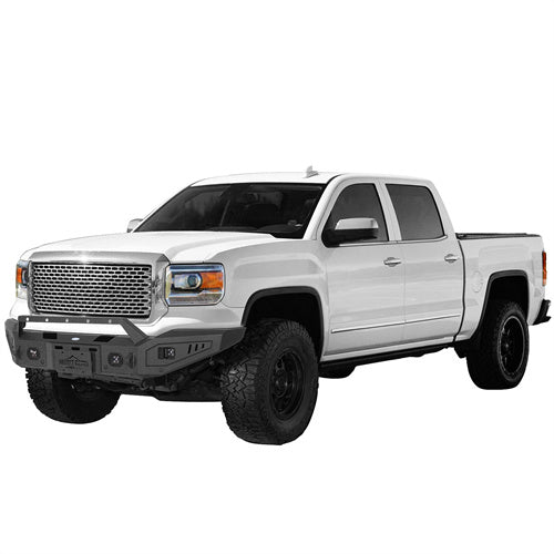 Hooke Road Full-Width Front Bumper w/ Winch Plate 2014-2015 GMC Sierra 1500 b9430 3