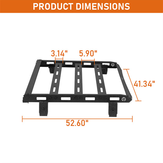 Half Steel Roof Rack for Jeep Wrangler JL 2-Door Hard Top Hooke Road b3108s 4