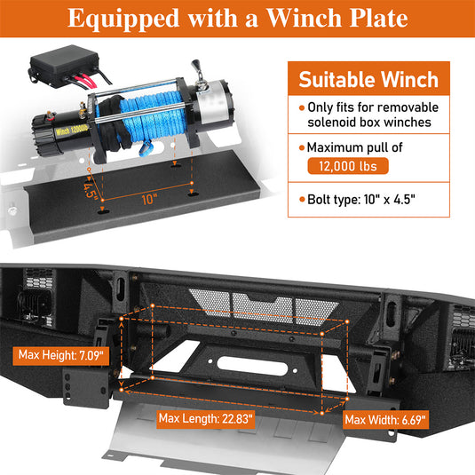 Heavy-duty Front Bumper for 2014-2024Toyota 4Runner Hooke Road b9826s 6