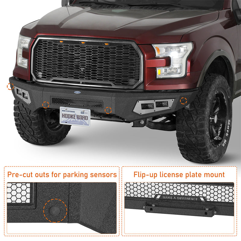 Load image into Gallery viewer, Heavy-duty Front Bumper w/ 4 Spotlights for 2015-2017 Ford F-150 Hooke Road b8293 6
