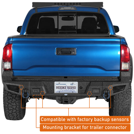 Hooke Road Heavy-duty Rear Bumper for 2016-2023 Toyota Tacoma 