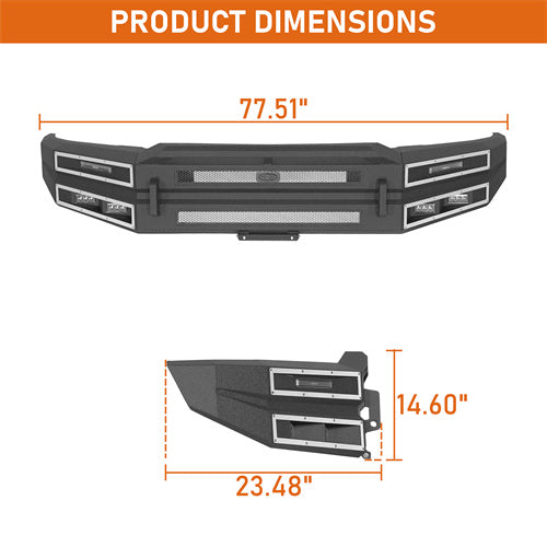 Hooke Road Heavy-duty Steel Front Bumper for 2015-2017 Ford F-150 b8289  6
