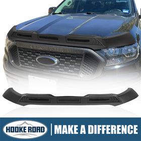 Hood Protector Stone & Bug Deflector w/ Amber Lights For 2019-2023 Ford Ranger - Hooke Road qt10021 1