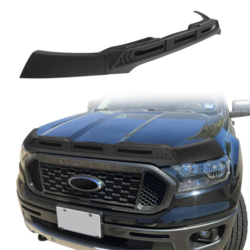 Hood Protector Stone & Bug Deflector w/ Amber Lights For 2019-2023 Ford Ranger - Hooke Road qt10021 6