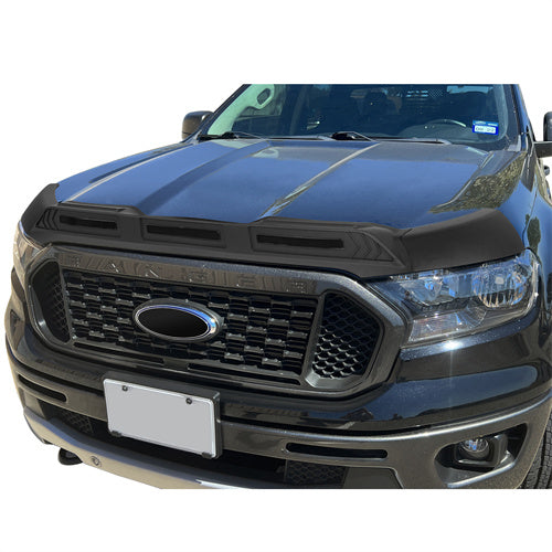 Load image into Gallery viewer, Hood Protector Stone &amp; Bug Deflector w/ Amber Lights For 2019-2023 Ford Ranger - Hooke Road qt10021 7
